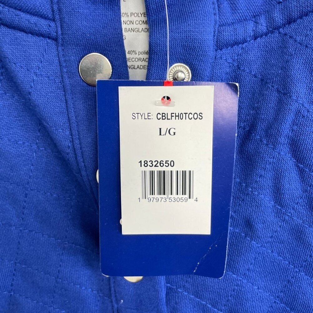NEW Champion Men's L Blue Quilted Long-Sleeve Pullover Sweatshirt Cotton - Picture 3 of 8